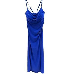 Morgan & Co. Women's Blue Spaghetti Strap Bodycon Maxi Dress Size 16W NWT